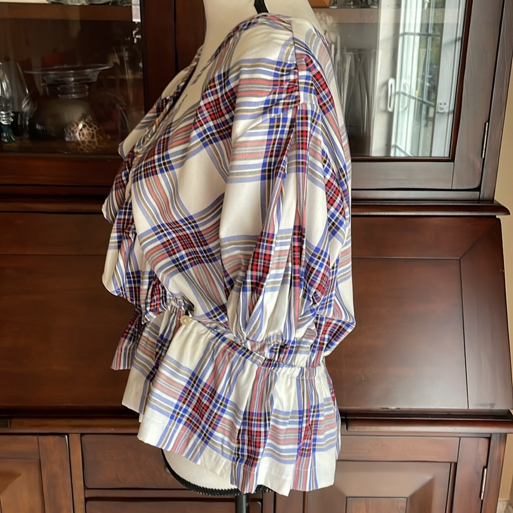 NWT Free Assembly Plaid Ruffle Top L - Picture 6 of 13